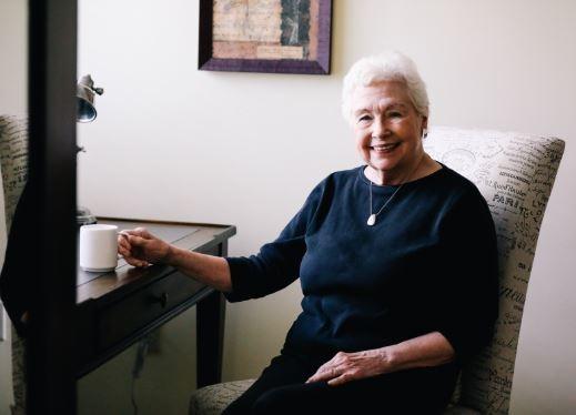 Senior woman drinking coffee