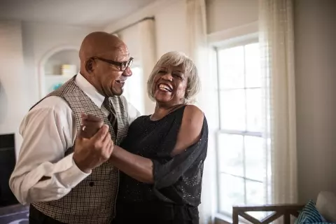 Senior couple dancing