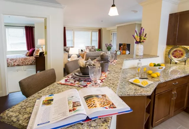 Kitchen in senior living suite