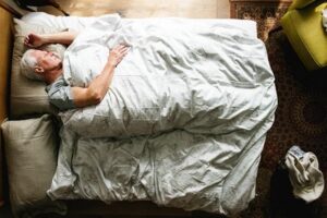 Senior man sleeping