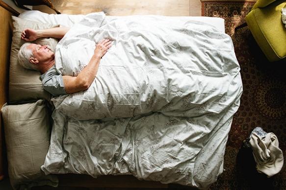 Senior man sleeping
