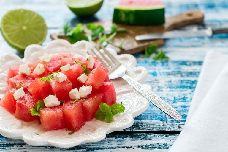 Watermelon and feta salad