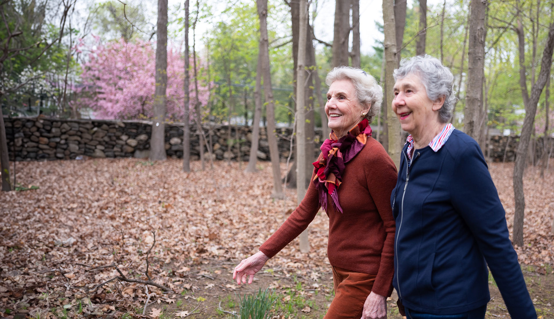 Residents on walking path
