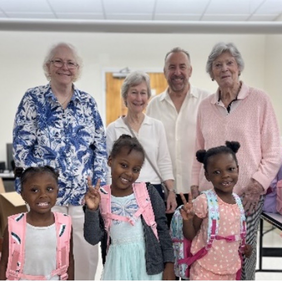Pat Wardell with Edgehill residents and students at The Children's Learning Center of Fairfield County.
