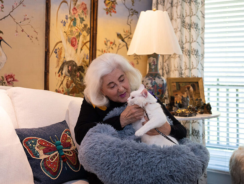 Edgehill resident Nancy Stillerman with cat Luna