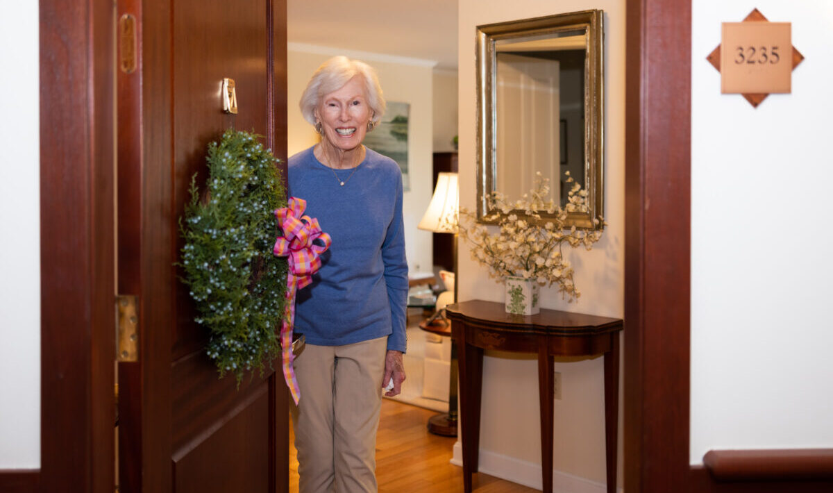Edgehill resident Jeanne E. welcomes you to her apartment home.