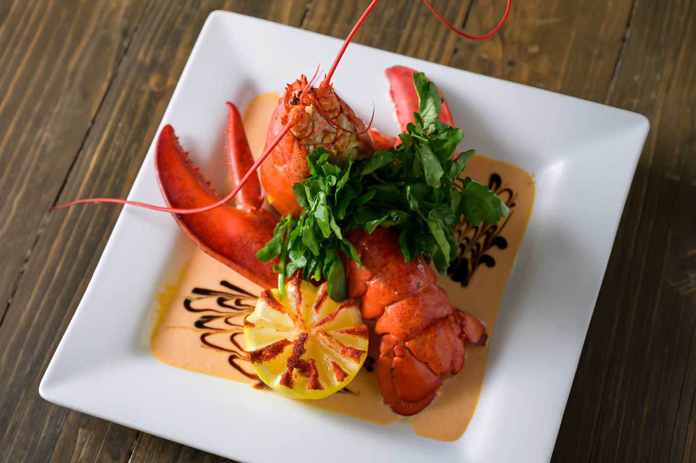 Gourmet fresh lobster creme sauce dish